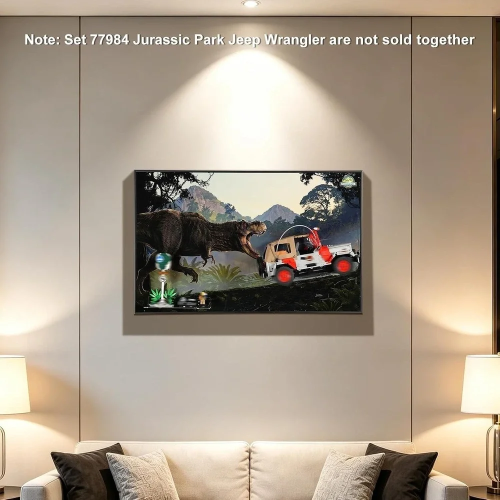 DALDED Wall Mount Display Board for Jurassic Park Jeep Wrangler 77984 HD Art
